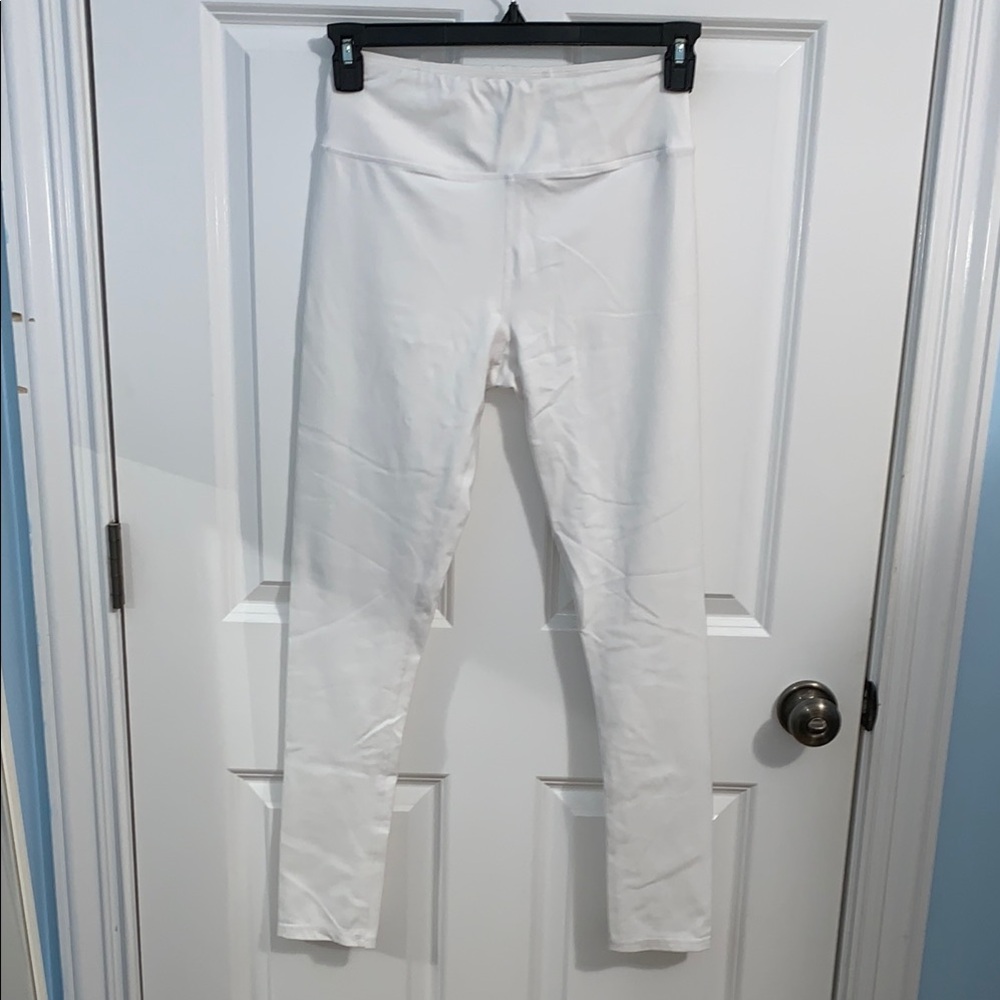 Women's L White High-Waisted Leggings